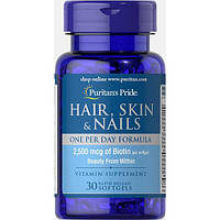 Комплекс для шкіри, волосся, нігтів Puritan's Pride Hair, Skin&Nails One Per Day Formula 30 Softgels