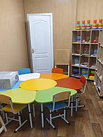 Комплект для начальной школы Стол детский "Цветочек-7" регулируемый по высоте 2-4 р.гр. и стульчик Ростик hpl