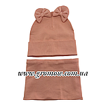 Оптом шапки 44, 46, 48, 50, 52 розмір трикотажна з хомутом головні убори гурт (ОШ36302), фото 2