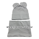 Оптом шапки 44, 46, 48, 50, 52 розмір трикотажна з хомутом головні убори гурт (ОШ36306), фото 2