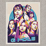Картина за номерами K-Pop, Джи Айдл G Idle 40*50 см Орігамі LW 31160 pbn-a, фото 7