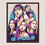 Картина за номерами K-Pop, Джи Айдл G Idle 40*50 см Орігамі LW 31160 pbn-a, фото 9