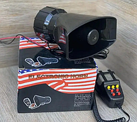 Автомобильная полицейская сирена СГУ с микрофоном Громкоговоритель Рупор Крякалка Спецсигнал Мегафон 12v 100w