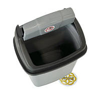 Відро з кришкою для сміття 5Л FLAT CLICK пластик, сірий SNMZ, фото 2