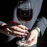 Бокал для вина "№1 in the world" персонализированный "Wr"