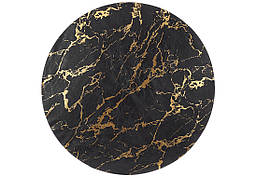 Серветка сервірувальна (плейсмат) Marble чорна з золотом D38см, 4шт