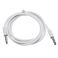 Кабель аудио Lucom Jack 3.5mm 4pin M/M 1.0m OFC AUX Белый (62.09.8314)