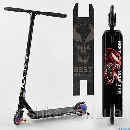 Самокат трюковий підлітковий Венум "SIMBIOTE" Best Scooter, Пеги, HIC-система, колеса 12 см, фото 1