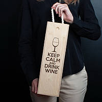 Коробка для вина на одну бутылку "Keep calm and drink wine" "Wr"