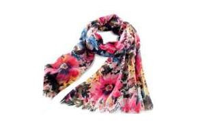 Жіночий шарфик Акварель, ladies scarf, рожевий, квіточки, 37450