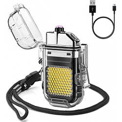 Електроімпульсна запальничка ARC Lighter 209 дугова usb запальничка з ліхтариком Чорна