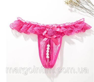 Жіночі Трусики з перлами 46-48 Нижня білизна Еротичні жіночі трусики, фото 1