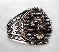 Стильное кольцо в виде волка, Сила Свободы, Волк с кинжалом в зубах, Элитный спецназ оберег размер 21