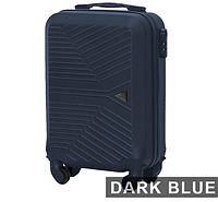 Чемодан мини на 4 калесах синий чемоданчик WINGS размер ручная кладь XS пластиковый чемодан