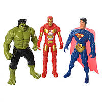 Фигурки супергероев Metr+ 899-31-32-33K Супермен, Халк и Железный Человек