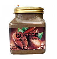 Натуральный скраб для лица и тела Wokali Coffee Face and Body Natural Scrub WKL623 500 мл