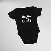 Бодик "Mini boss", Чорний, 80 р. (1 рік), Black "Wr"