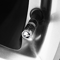 Ковпачки на ніпель для авто Шокоду Alitek Carbon Silver Skoda (4 шт.), фото 6