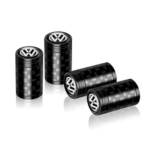 Ковпачки на ніпель для Volkswagen Alitek Carbon Style Black Фольксваген (4 шт.), фото 2