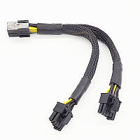 Плетеный переходный кабель с 8-pin на 6+2-pin PCI-E GPU для видеокарт, переходник видеокарты на 8 пин