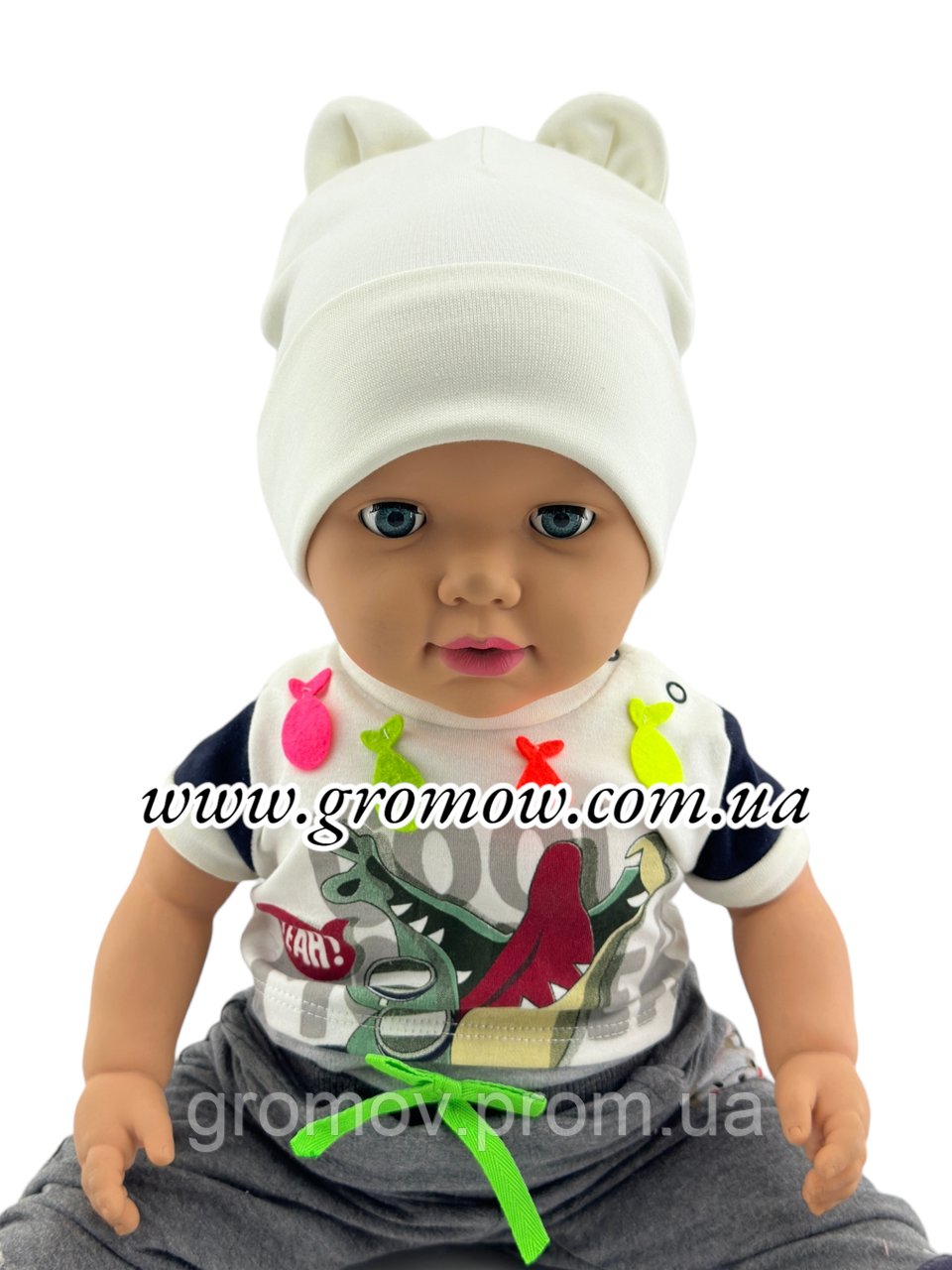 Оптом шапки 44, 46, 48, 50, 52 розмір трикотажна дитяча шапка головні убори дитячі гурт (ОШ36334), фото 1