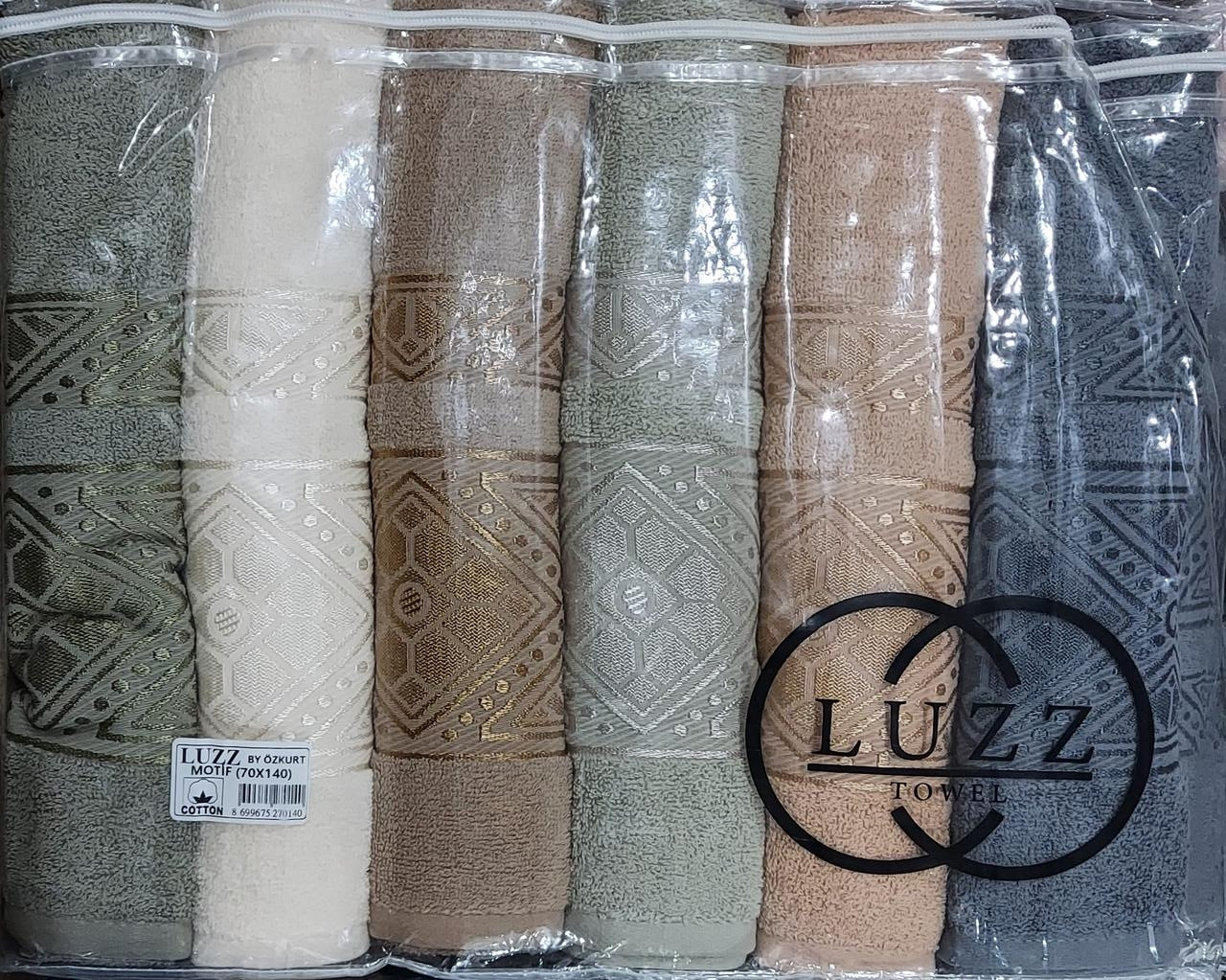 Рушники махрові банні «Luzz Motif» 100% бавовна 140*70 (6 шт)