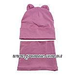 Оптом шапки 44, 46, 48, 50, 52 розмір трикотажна з хомутом головні убори гурт (ОШ36340), фото 2