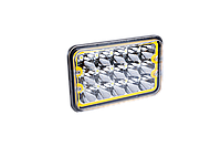 Фара LED прямоугольная 45W (15 диодов) (ближний,дальний) (+ LED кольцо желтое, крепление) АТП