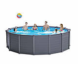 Каркасний басейн Intex 26384 Graphite Ø 478 х 124 см, фільтр-насос, сходи, підстилка, тент, фото 3