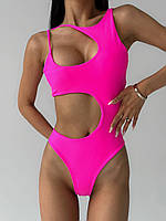 Жіночий суцільний купальник "Shine" в рожевому кольорі