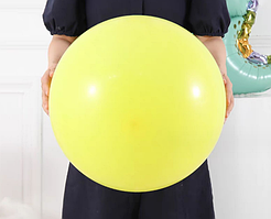 Повітряна куля сюрприз жовта, латексна куля пастель 48 см 19" Gemar