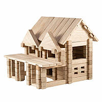 Конструктор деревянный "Домик с балконом" Igroteco 900248 136 деталей