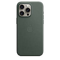 Чехол Apple FineWoven case Айфон iPhone 15 Pro Max про макс MagSafe магнитом (анимация)-Evergreen Зеленый