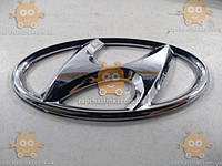 Эмблема Hyundai Хюндай ХРОМ пластик (ВАЖНО ИЗМЕРИТЬ! Габариты: 53х105мм малая) на двухстороннем скотче 17653