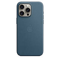 Чехол Apple FineWoven case Айфон iPhone 15 Pro Max про макс MagSafe магнитом (анимация)-Pacific Blue Синий