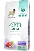 Сухой корм Оптимил Optimeal для собак маленьких пород с уткой 4 кг