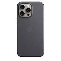 Чехол Apple FineWoven case Айфон iPhone 15 Pro Max про макс MagSafe магнитом (анимация)-Black Черный