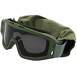 Тактична маска окуляри захисна балістична зі змінними лінзами E-Tac олива, фото 2