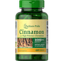 Комплекс для профилактики диабета Puritan's Pride Cinnamon Complex 1000 mg with High Potency Chromium 60 Caps