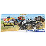Hot Wheels Monster Trucks Creature 3-Pack Набір 3 монстр-траки Акула, Піранья, Динозавр 1:64 Оригінал, фото 2