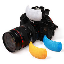 Розсіювач для вбудованого спалаху JYC для Canon, Nikon, Pentax, Olympus, 3 кольори., фото 3