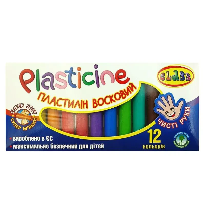 Пластилін Class Чисті руки на 12кольорів 200г (7627), фото 1