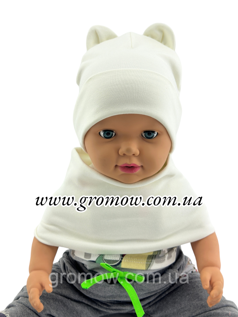 Оптом шапки 44, 46, 48, 50, 52 розмір трикотажна з хомутом головні убори гурт (ОШ36362), фото 1