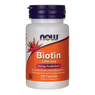 Біотин (Biotin) 1000 мкг 100 капсул NOW-00469