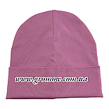 Оптом шапки 48 50 52 і 54 трикотажна з хомутом подвійна шапка головні убори дитячі гурт (ОШ36364), фото 2