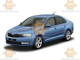 Ветровики ліфтбек Skoda Rapid 2012 - (скотч) AV-Tuning