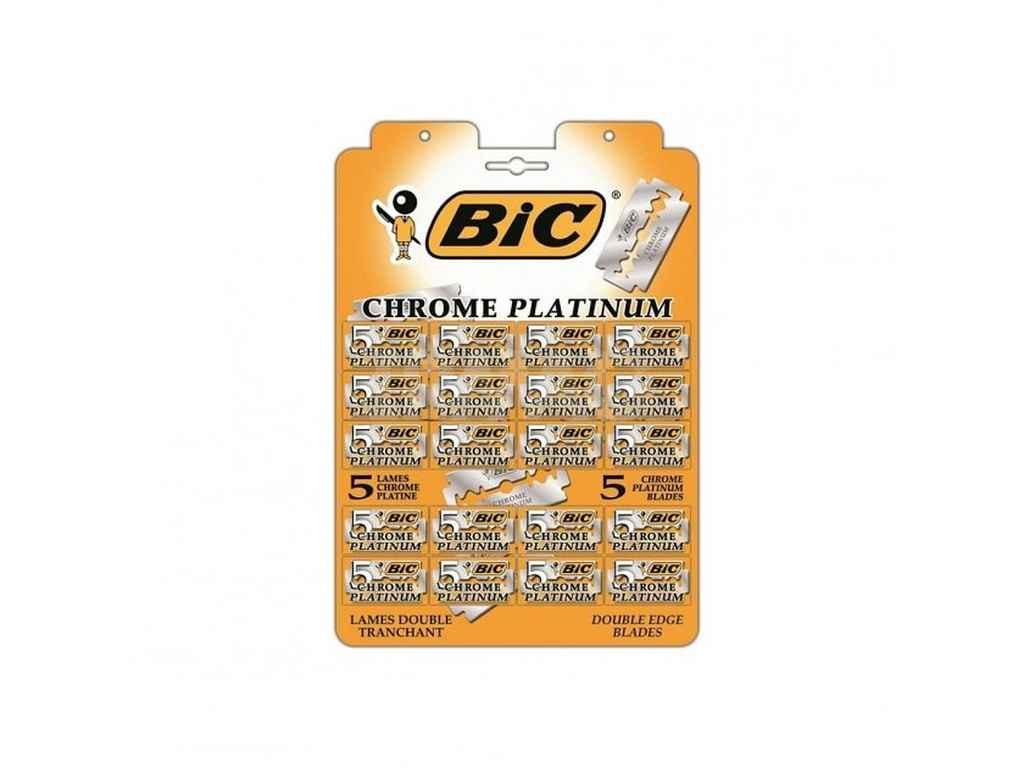 Леза для гоління 100шт Chrome Platinum (20пач*5лез) планшет ТМ BIC, фото 1
