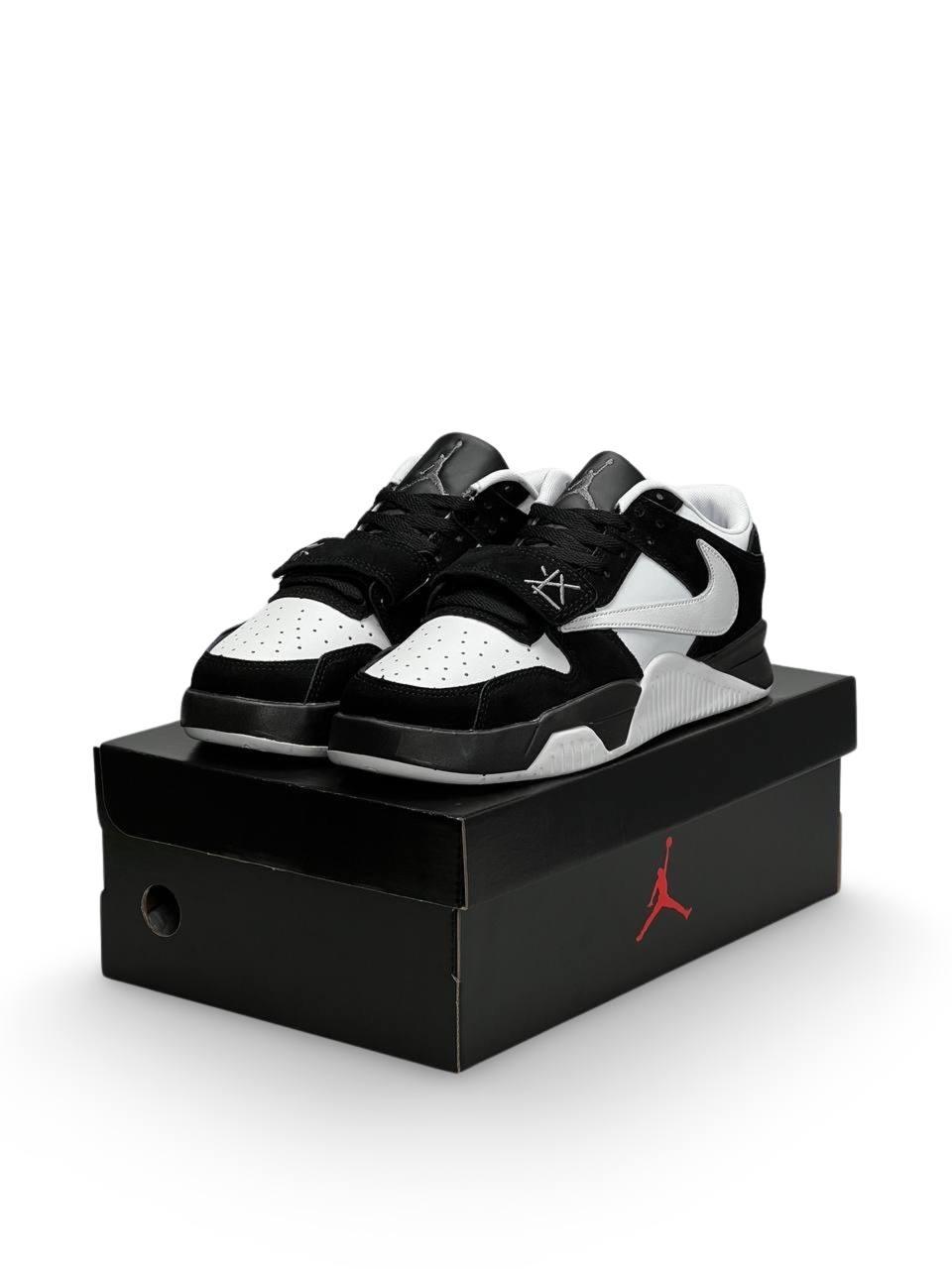 Чоловічі кросівки Nike Air Jordan Travis Scott Cut The Check Black White (Білі) Найк Аір Джордан Тревіс Скот шкіра демісезон