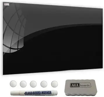 Магнітна скляна дошка 200х100 см Black