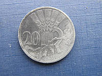Монета 20 геллеров Чехия и Моравия 1942 протекторат цинк